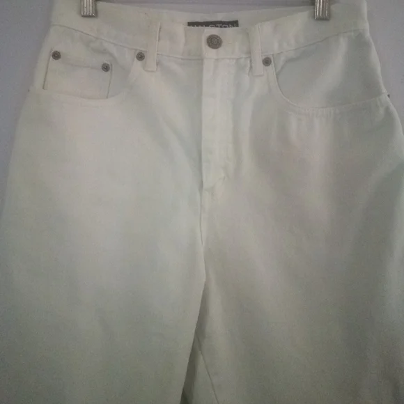 Khaki Denim Halston Jeanswear Cropped Pants Capri Jeans Sz 6 - Picture 7 of 15